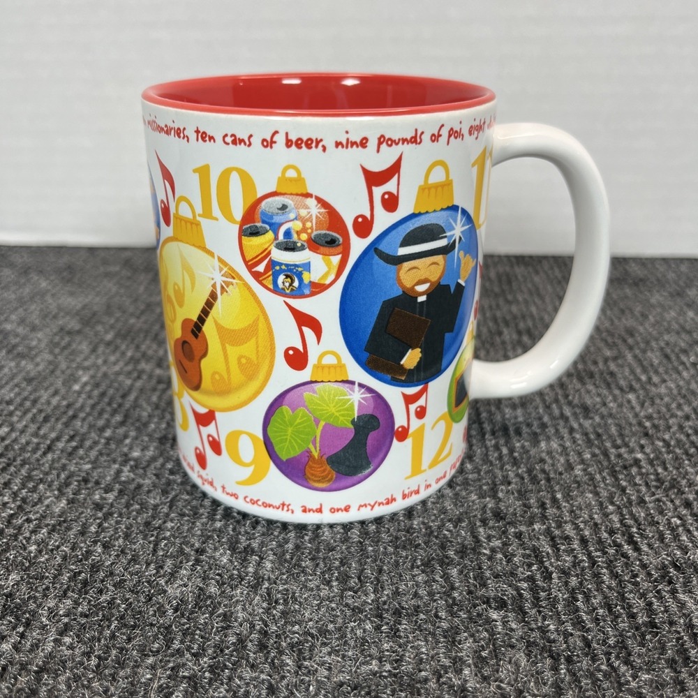 Hawaiian Style 12 Days Of Christmas Mug NEW White Island Beach Holiday Song